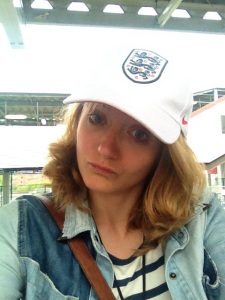 Working another hat! This time with a grumpy face! Cos England are out! boo!!