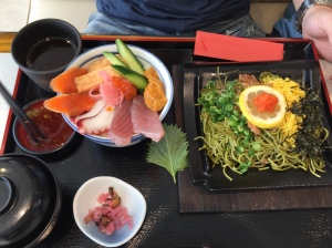 Takashi ordered this dish with a sashimi bowl
